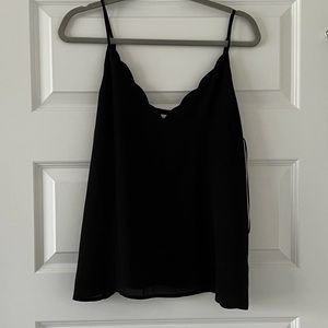 Black Scalloped Tank